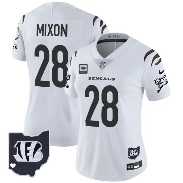 Womens Cincinnati Bengals 2024 Vapor Limited Jersey Joe Mixon Jersey White Limited
