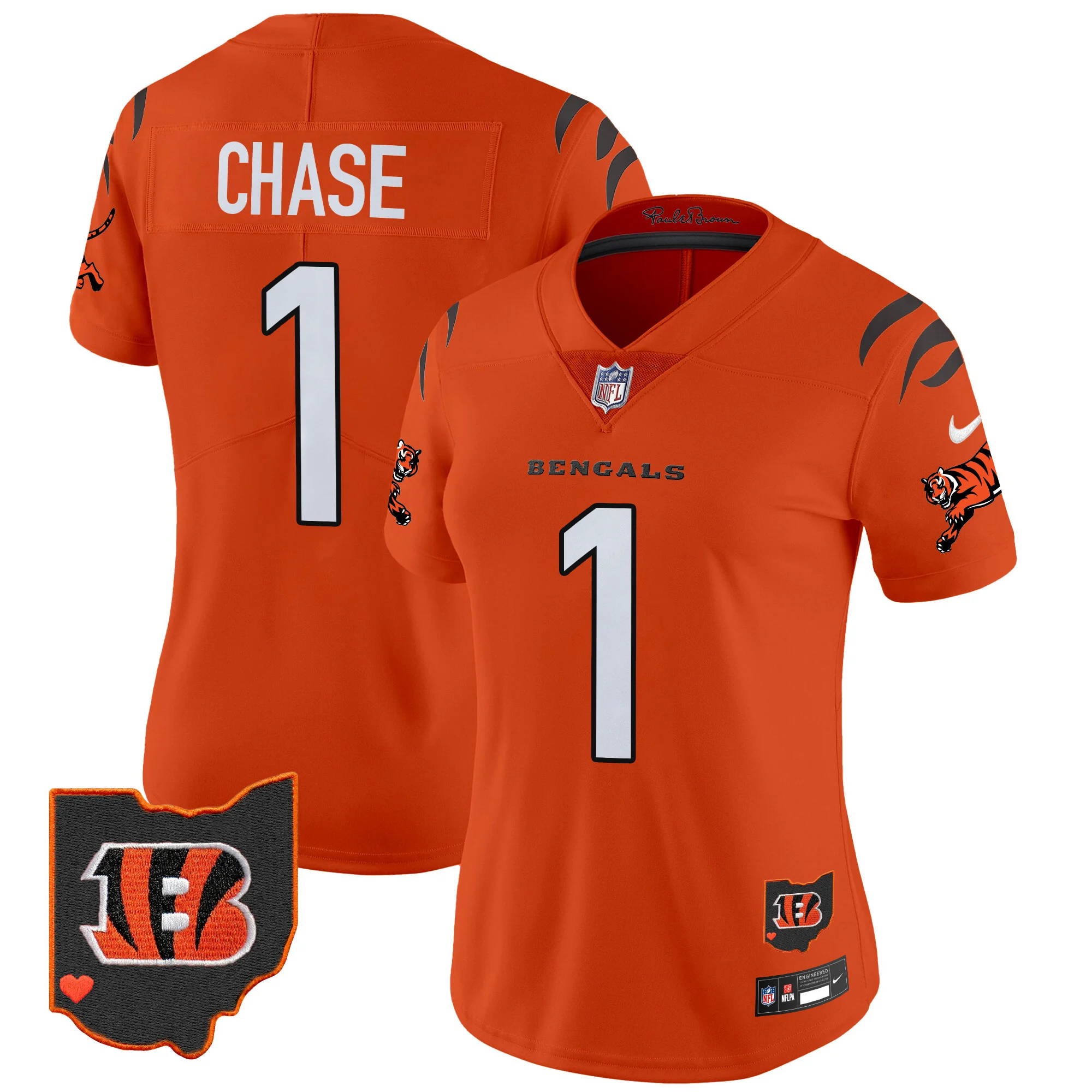 Womens Cincinnati Bengals 2024 Vapor Limited Jersey Ja’marr Chase Jersey Orange
