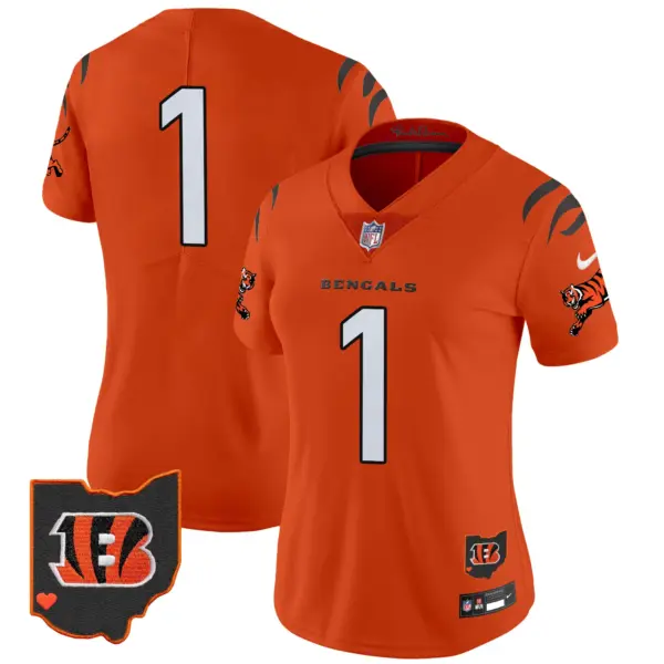 Womens Cincinnati Bengals 2024 Vapor Limited Jersey #1 Team Jersey Orange