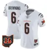 Womens Cincinnati Bengals 2024 Vapor Limited Jersey Jake Browning Jersey White
