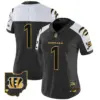 Womens Cincinnati Bengals 2024 Gold Vapor Limited Jersey #1 Team Jersey Alternate