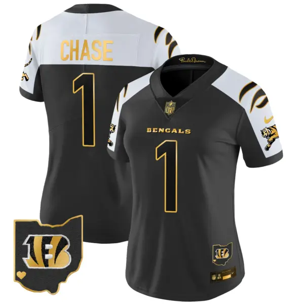 Womens Cincinnati Bengals 2024 Gold Vapor Limited Jersey Ja’marr Chase Jersey Alternate
