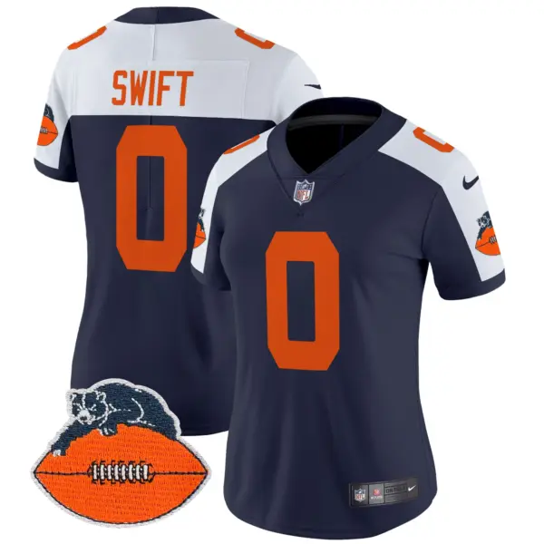 Womens Chicago Bears Throwback Vapor Limited Jersey D’andre Swift Jersey Navy Alternate