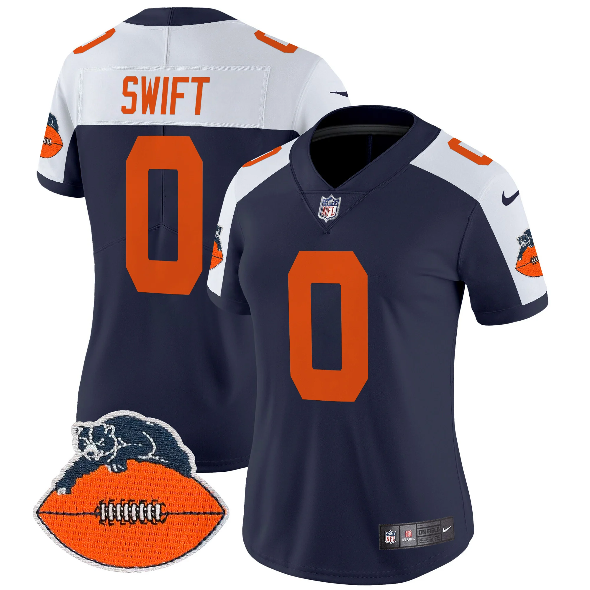 Womens Chicago Bears Throwback Vapor Limited Jersey D’andre Swift Jersey Navy Alternate