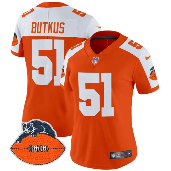 Womens Chicago Bears Throwback Vapor Limited Jersey Dick Butkus Jersey Orange Alternate