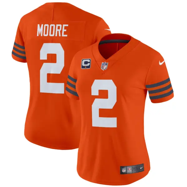 Womens Chicago Bears Throwback Vapor Limited Jersey DJ Moore Jersey Orange