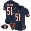 Womens Chicago Bears Illinois Patch Vapor Jersey Dick Butkus Jersey Navy