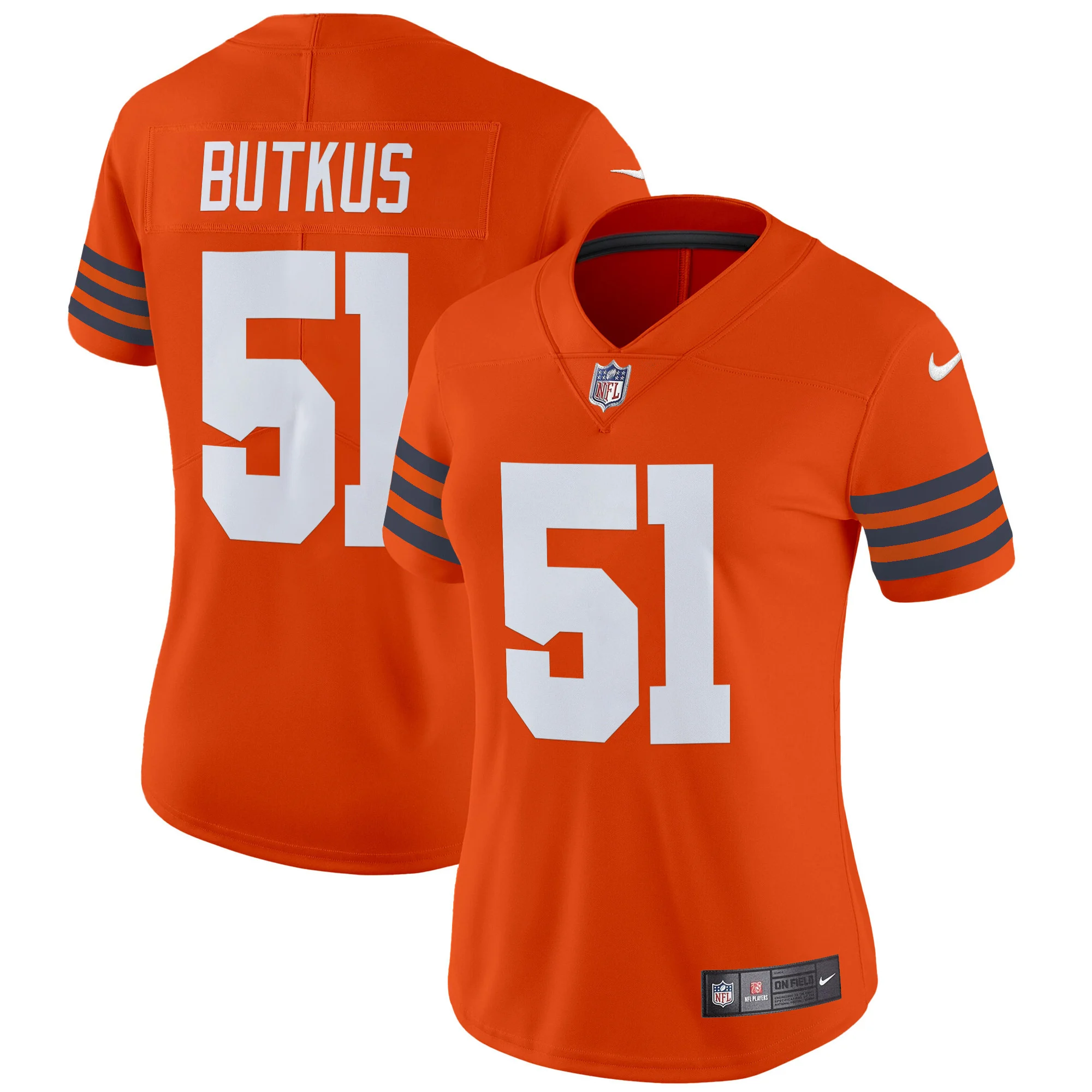 Womens Chicago Bears Throwback Vapor Limited Jersey Dick Butkus Jersey Orange
