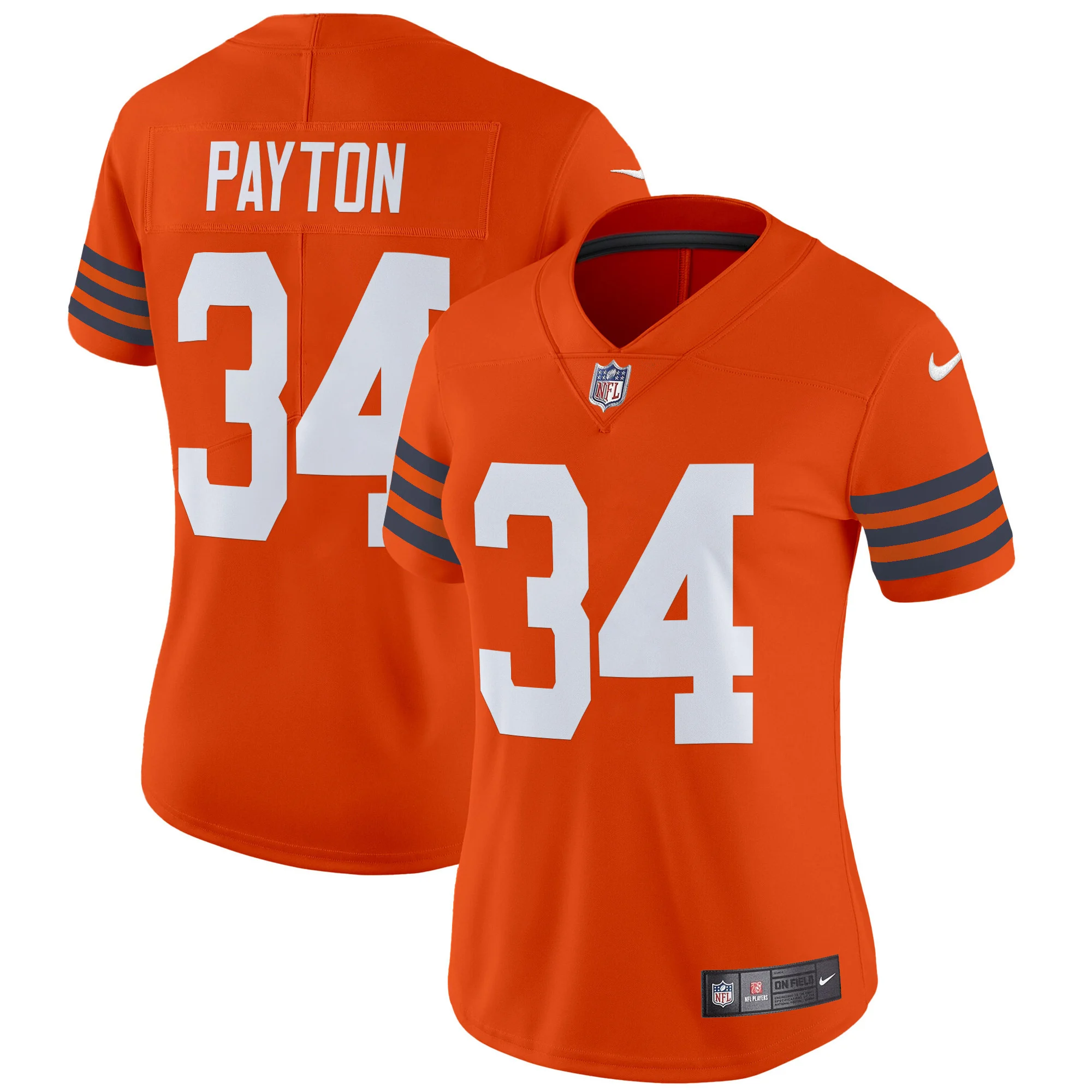 Womens Chicago Bears Throwback Vapor Limited Jersey Walter Payton Jersey Orange