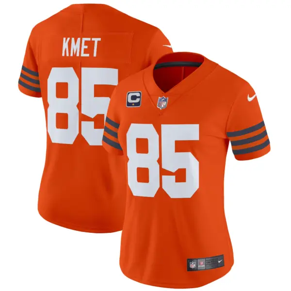 Womens Chicago Bears Throwback Vapor Limited Jersey Cole Kmet Jersey Orange