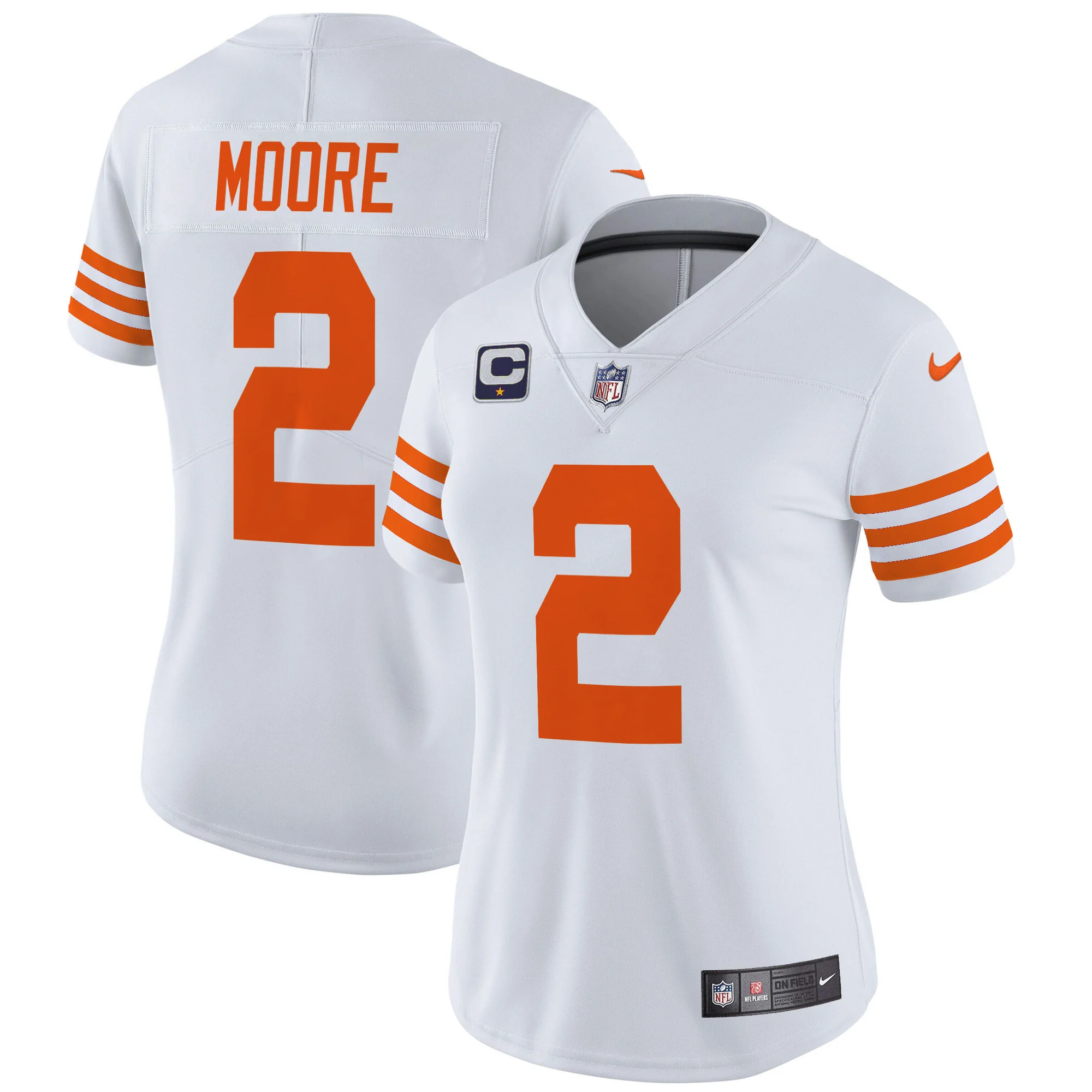 Womens Chicago Bears Throwback Vapor Limited Jersey DJ Moore Jersey White
