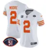 Womens Chicago Bears Dick Butkus Patch Throwback Vapor Limited Jersey DJ Moore Jersey White
