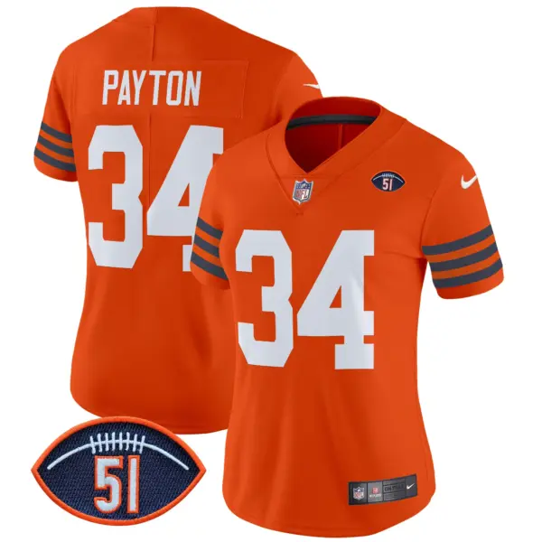 Womens Chicago Bears Dick Butkus Patch Throwback Vapor Limited Jersey Walter Payton Jersey Orange