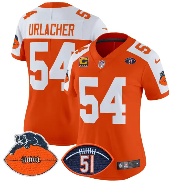 Womens Chicago Bears Dick Butkus Patch Throwback Vapor Limited Jersey Brian Urlacher Jersey Orange Alternate