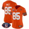 Womens Chicago Bears Dick Butkus Patch Throwback Vapor Limited Jersey Cole Kmet Jersey Orange