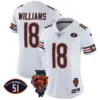 Womens Chicago Bears Illinois Patch Vapor Jersey Caleb Williams Jersey White
