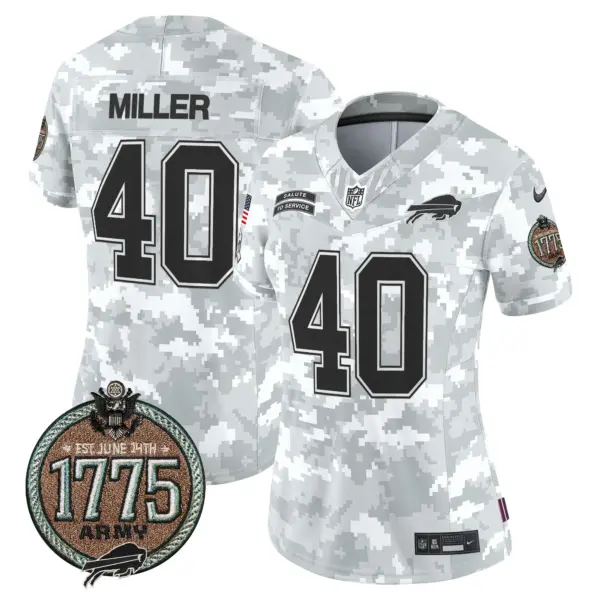Womens Buffalo Bills 2024 Salute To Service Establishment Year Patch Vapor Limited Jersey Von Miller Jersey Army
