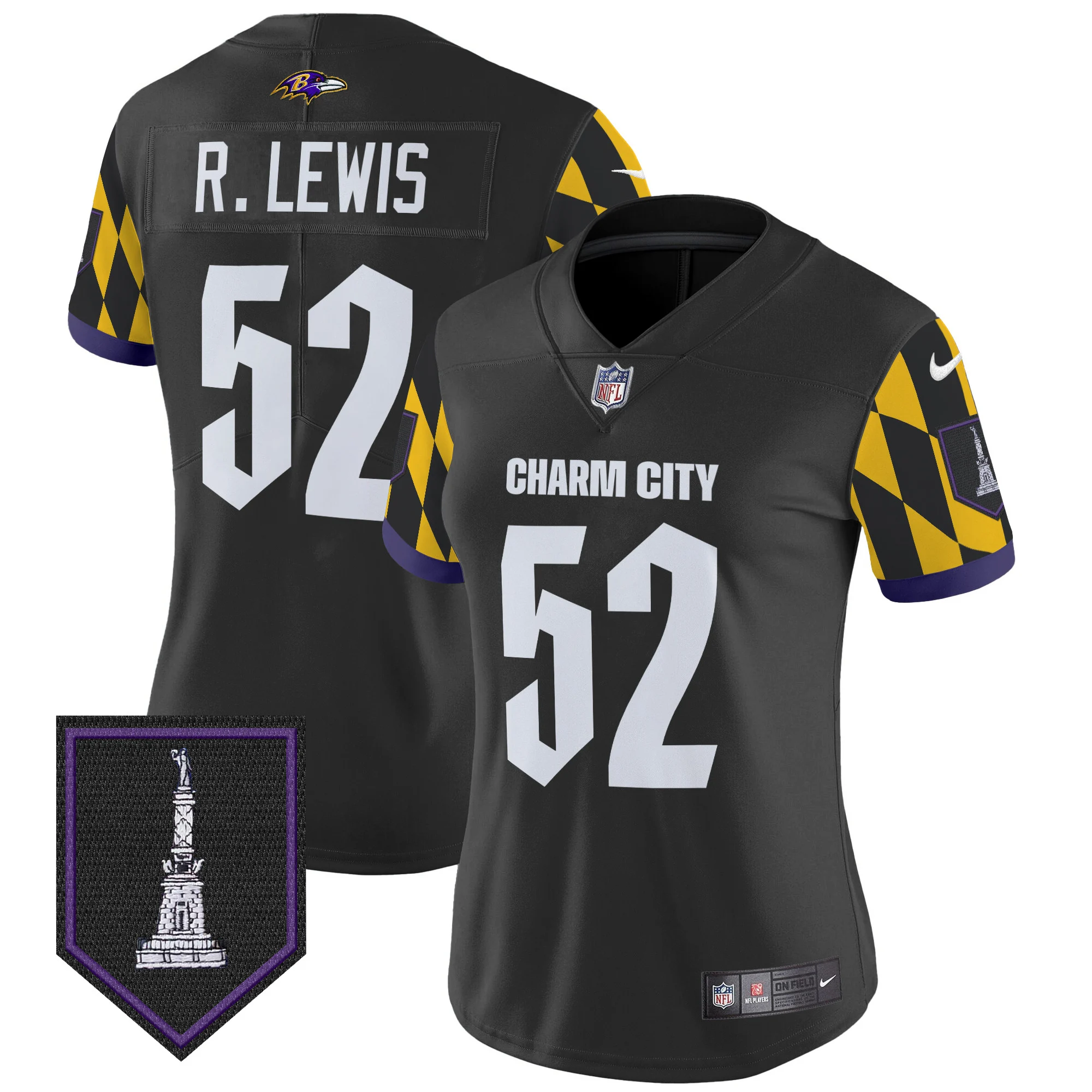 Womens Baltimore Ravens City Edition Patch Vapor Limited Jersey Ray Lewis Jersey Black