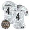 Womens Baltimore Ravens 2024 Salute To Service Establishment Year Patch Vapor Limited Jersey Zay Flowers Jersey Army