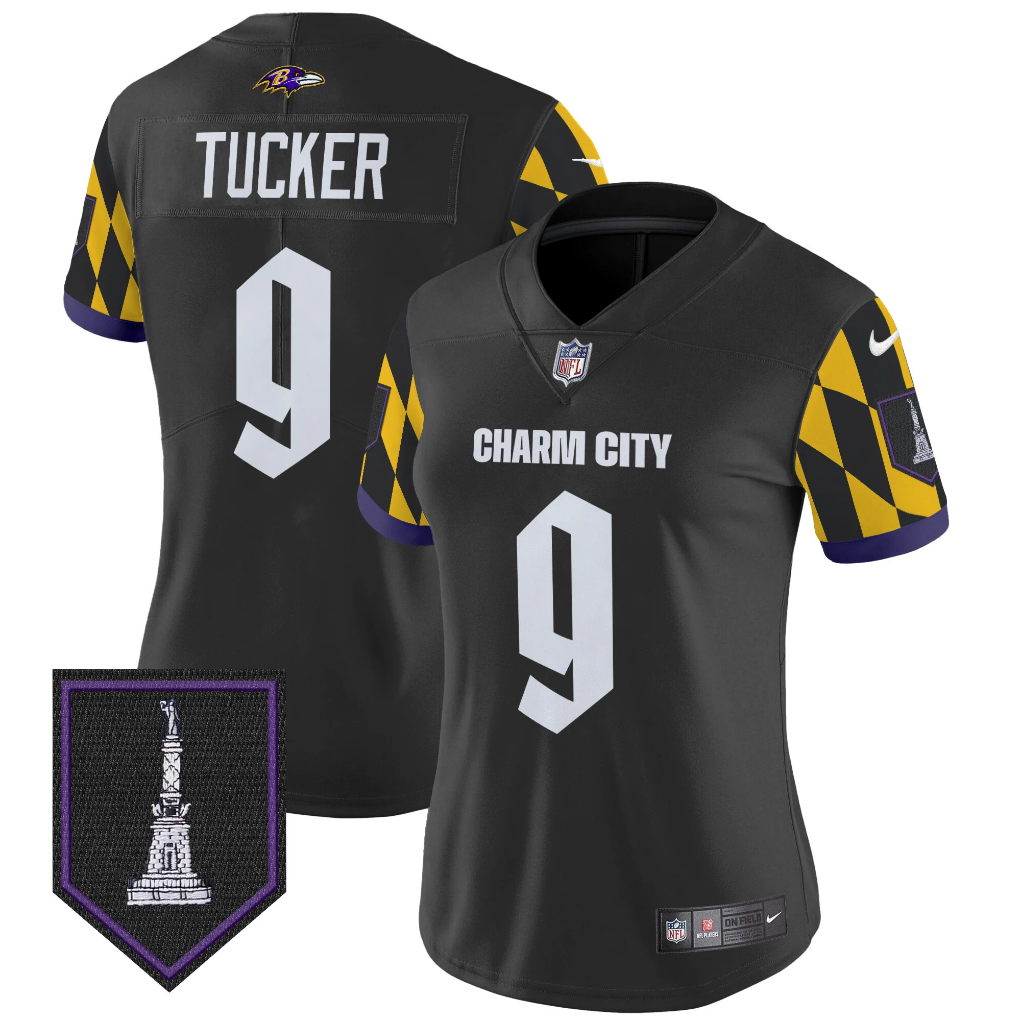 Womens Baltimore Ravens City Edition Patch Vapor Limited Jersey Justin Tucker Jersey Black