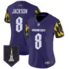 Womens Baltimore Ravens City Edition Patch Vapor Limited Jersey Lamar Jackson Jersey Purple