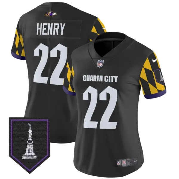 Womens Baltimore Ravens City Edition Patch Vapor Limited Jersey Derrick Henry Jersey Black