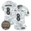 Womens Baltimore Ravens 2024 Salute To Service Establishment Year Patch Vapor Limited Jersey Lamar Jackson Jersey Air Force