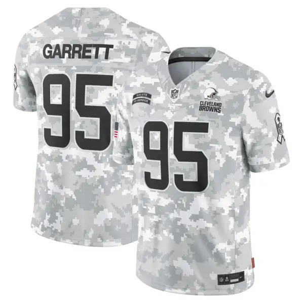 Myles Garrett Cleveland Browns 2024 Salute To Service Vapor Limited Jersey Arctic Camo All Stitched