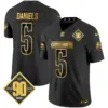 Mens Washington Commanders 90Th Anniversary Patch Gold Vapor Limited Jersey Jayden Daniels Jersey Black Gold