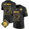 Mens Washington Commanders 90Th Anniversary Patch Gold Vapor Limited Jersey Marshon Lattimore Jersey Black Gold