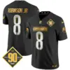 Mens Washington Commanders 90Th Anniversary Patch Gold Vapor Limited Jersey Robinson Jr Jersey Black Limited