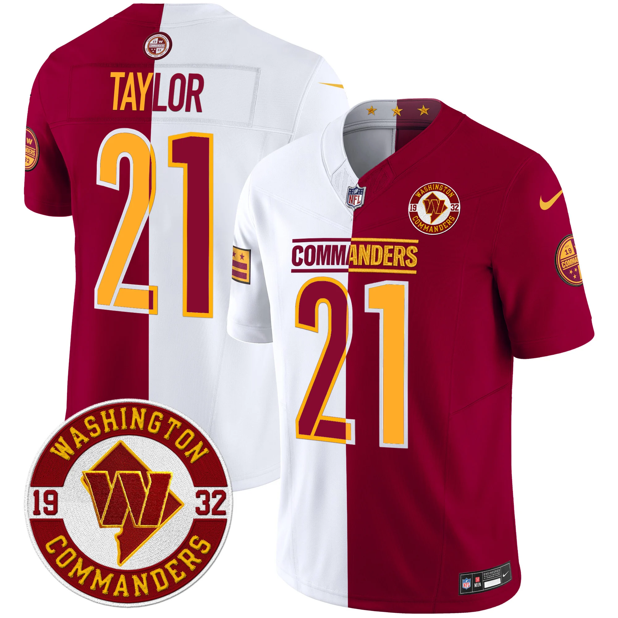 Mens Washington Commanders 2024 Vapor Limited Jersey Est 1932 Patch Sean Taylor Jersey Half