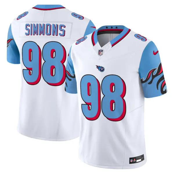 Mens Tennessee Titans Special Vapor Limited Jersey Jeffery Simmons Jersey Blue Sleeves