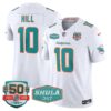 Dolphins Shula 347 Patch Vapor Limited Jersey V2 – All Stitched – White – Tyreek Hill Jersey