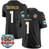 Dolphins Gold Trim Vapor Limited Jersey – All Stitched – Black – Tua Tagovailoa Jersey