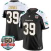 Dolphins Gold Trim Vapor Limited Jersey – All Stitched – Black Alternate – Larry Csonka Jersey