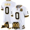 New York Giants 100th Season & State Patch Gold Vapor Limited Jersey – All Stitched – White Gold – Brian Burns Jersey