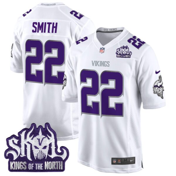 Minnesota Vikings King Of The North Patch Throwback Game Jersey – All Stitched – Winter Warrior – Harrison Smith Jersey