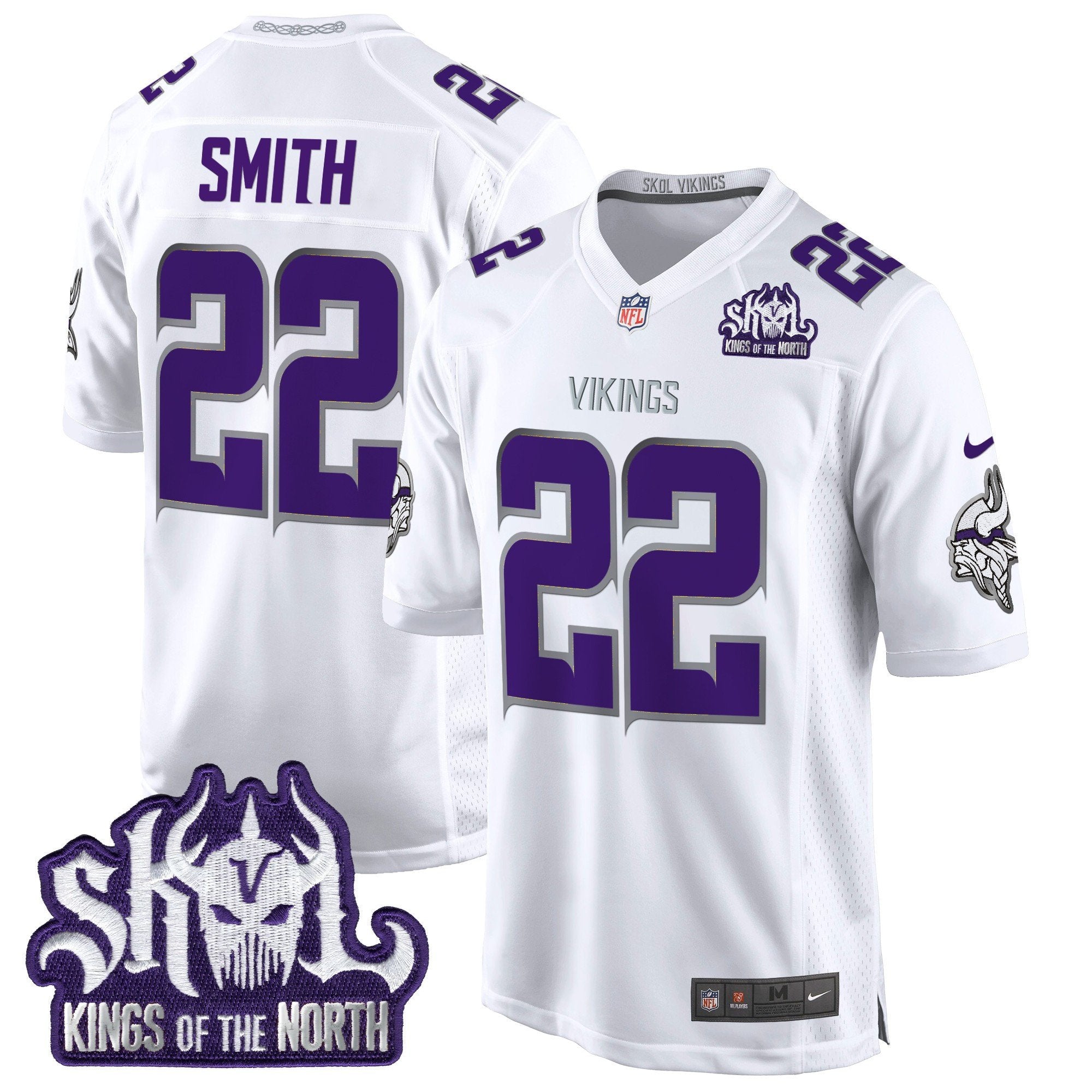 Minnesota Vikings King Of The North Patch Throwback Game Jersey – All Stitched – Winter Warrior – Harrison Smith Jersey