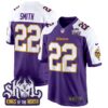 Minnesota Vikings King Of The North Patch Throwback Game Jersey – All Stitched – Purple Alternate – Harrison Smith Jersey