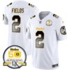 Steelers Arch Smoke 50th Anniversary Of Super Bowl IX Patch Vapor Limited Jersey – All Stitched – White – Justin Fields Jersey