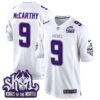 Minnesota Vikings King Of The North Patch Throwback Game Jersey – All Stitched – Winter Warrior – J.J. McCarthy Jersey