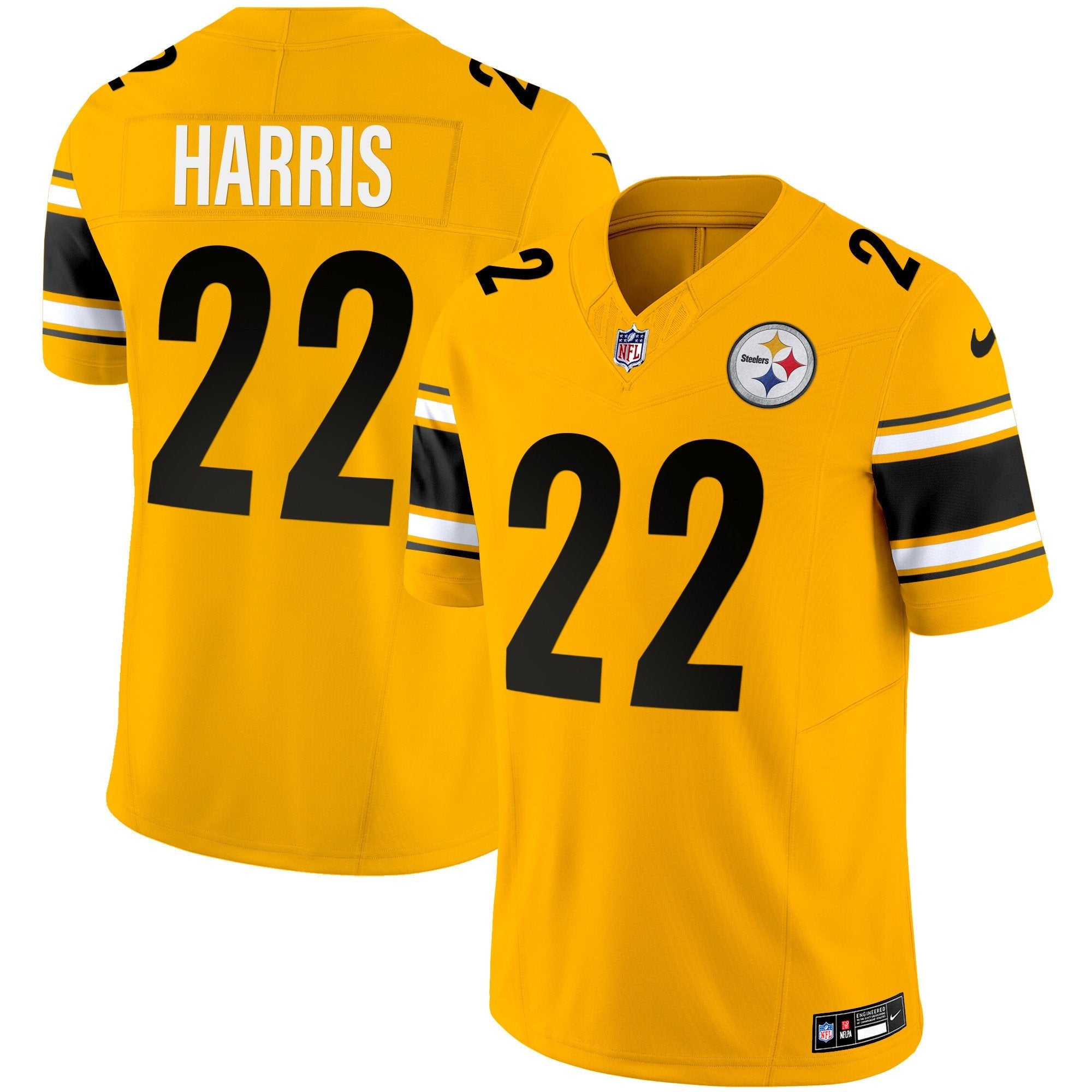 Steelers Vapor Limited Jersey – All Stitched – Gold – Najee Harris Jersey
