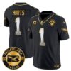 Philadelphia Eagles 2024 Throwback Gold Vapor Limited Jersey – Est. 1933 Patch – All Stitched – Black Limited – Jalen Hurts Jersey