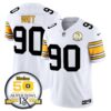 Pittsburgh Steelers Throwback 2024 Vapor Limited Jersey – All Stitched – 1975 White – T. J. Watt Jersey