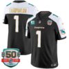 Dolphins Gold Trim Vapor Limited Jersey – All Stitched – Black Alternate – Tua Tagovailoa Jersey