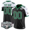 Philadelphia Eagles Kelly Green 2024 NFC East Division Champions Vapor Limited Custom Jersey V2 – All Stitched – Black Alternate Jersey