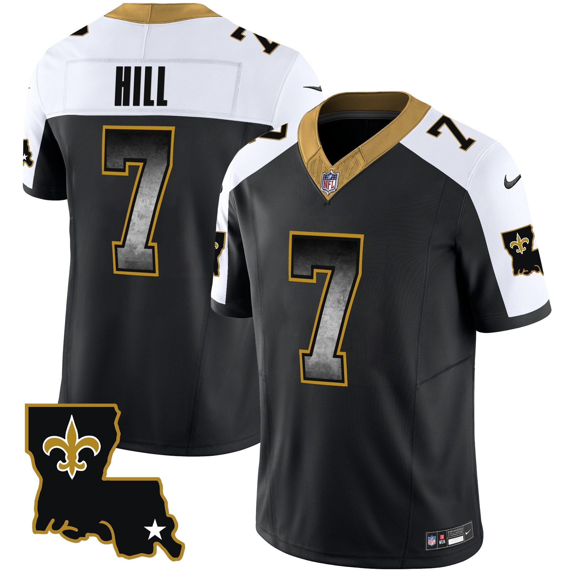 Saints 1987 Legacy Arch Smoke Jersey – All Stitched – Alternate – Taysom Hill Jersey