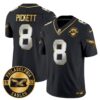 Philadelphia Eagles 2024 Throwback Gold Vapor Limited Jersey – Est. 1933 Patch – All Stitched – Black Limited – Kenny Pickett Jersey