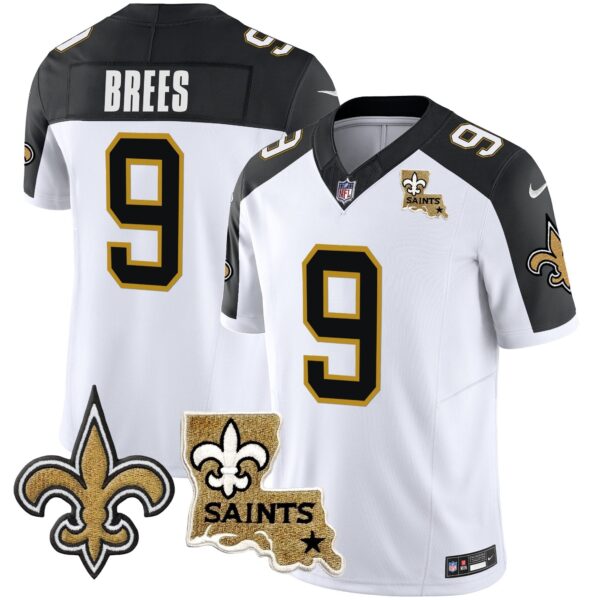 Saints Vapor Limited Jersey – New Orleans Patch – All Stitched – Inverted – Drew Brees Jersey